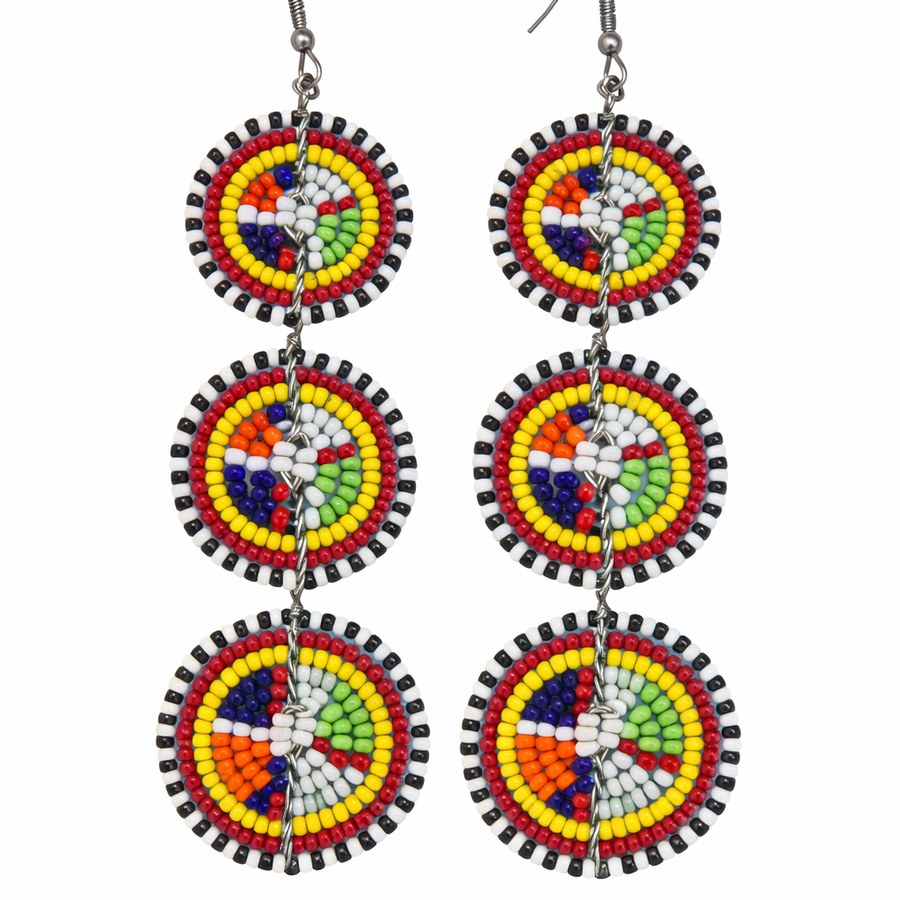 Mapacha - boucles d'oreille double cercle en perles