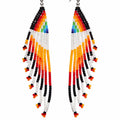 Fahari - boucles d'oreille pendantes à franges en perles