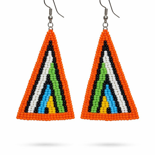 Chungwa - boucles d'oreille triangle en perles orange