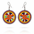Jua - boucles d'oreille rondes en perles orange soleil