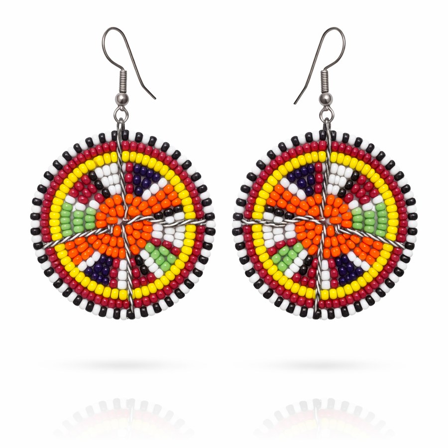 Jua - boucles d'oreille rondes en perles orange soleil