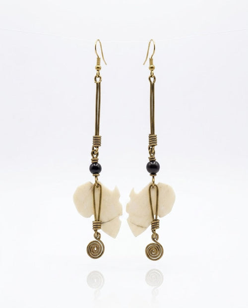Boucles d'oreille Tone - disque en corne de buffle claire