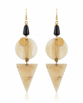 Boucles d'oreille Umbo - composition géométrique en corne de buffle