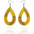 Asali - boucles d'oreille goutte dorée en perles