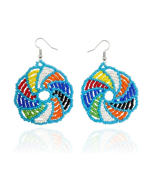 Boucles d'oreille Bustani - rondes multicolores en perles