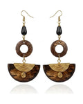Boucles d'oreille Nazi - demi-lune coco et perles
