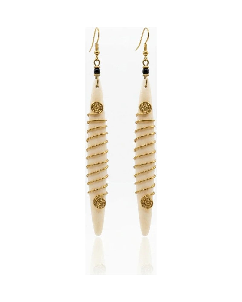 Boucles d'oreille Zari - longues franges en perles dorées