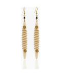 Boucles d'oreille Zari - longues franges en perles dorées